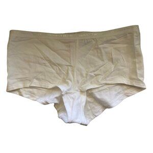 Victoria's Secret Cotton Signature Logo Boyshort Panty White Women's Large 2009